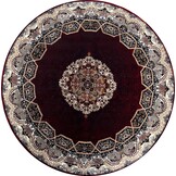 Isfahan Oosters Vloerkleed - Laagpolig - Klassiek Vintage Tapijt - Rond - Rood / Multi - 200 CM ROND