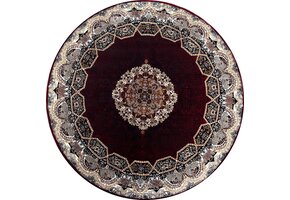 Isfahan Oosters Vloerkleed - Laagpolig - Klassiek Vintage Tapijt - Rond - Rood / Multi - 200 CM ROND