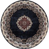 Isfahan Oosters Vloerkleed - Laagpolig - Klassiek Vintage Tapijt - Rond - Blauw / Navy / Multi - 200 CM ROND
