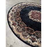 Isfahan Oosters Vloerkleed - Laagpolig - Klassiek Vintage Tapijt - Rond - Blauw / Navy / Multi - 200 CM ROND