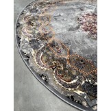 Isfahan Oosters Vloerkleed - Laagpolig - Klassiek Vintage Tapijt - Rond - Grijs / Multi - 200 CM ROND