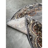 Isfahan Oosters Vloerkleed - Laagpolig - Klassiek Vintage Tapijt - Rond - Grijs / Multi - 200 CM ROND