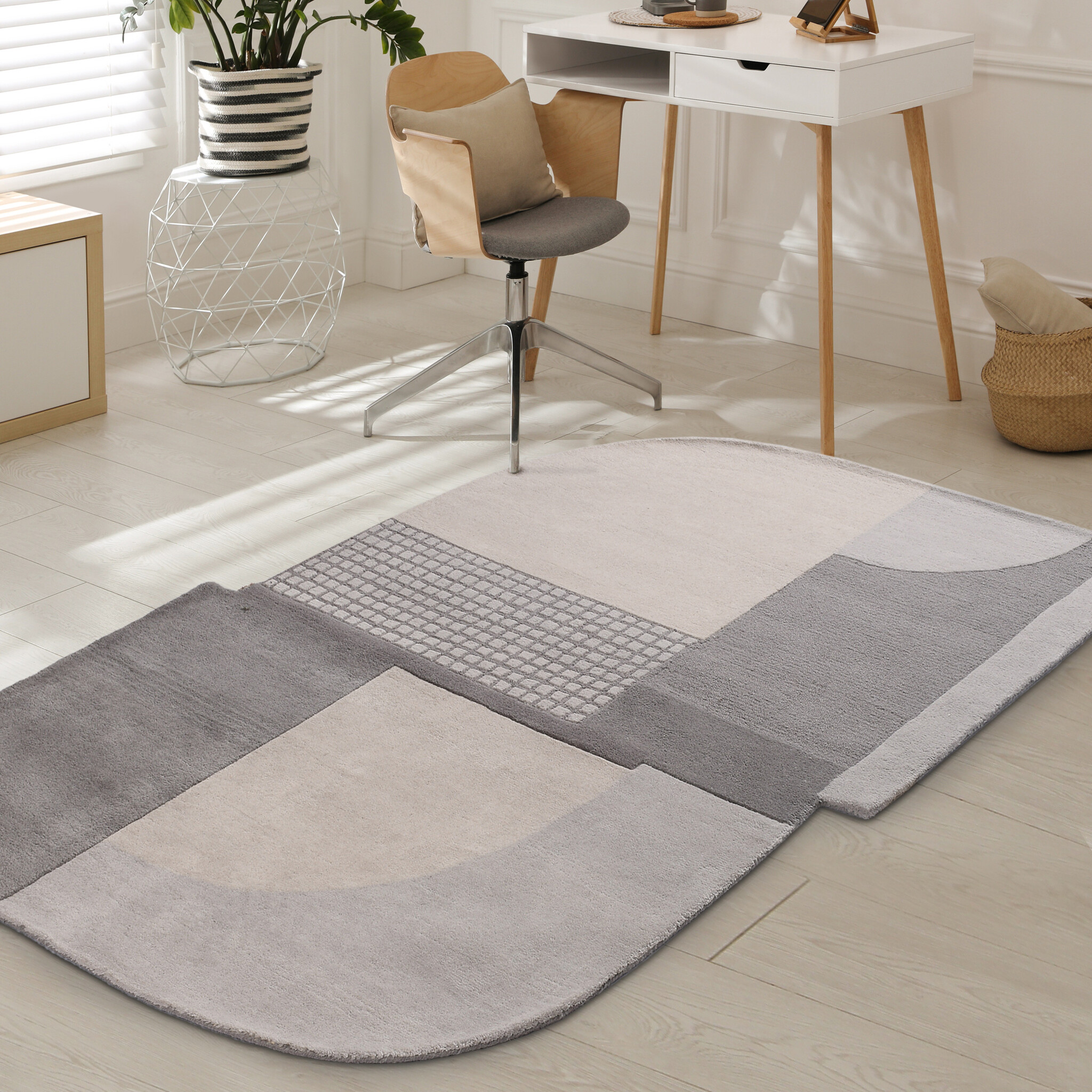 Nomade Organi Vloerkleed Organisch Wol Laagpolig Grijs