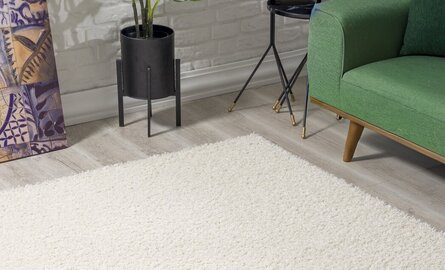 Welk vloerkleed bij groene bank?