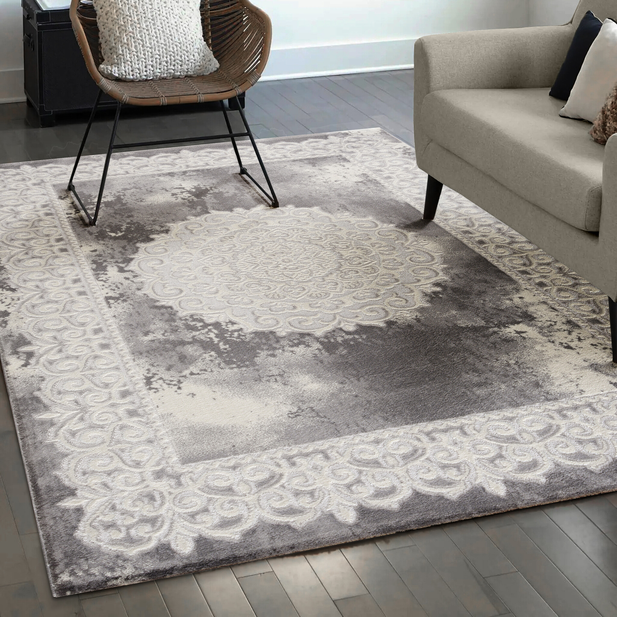 Harmony Vloerkleed - Rechthoekig - Klassieke Orient Look - Grijs