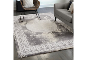 Harmony Vloerkleed Medaillon - Rechthoekig - Klassieke Orient Look - Grijs