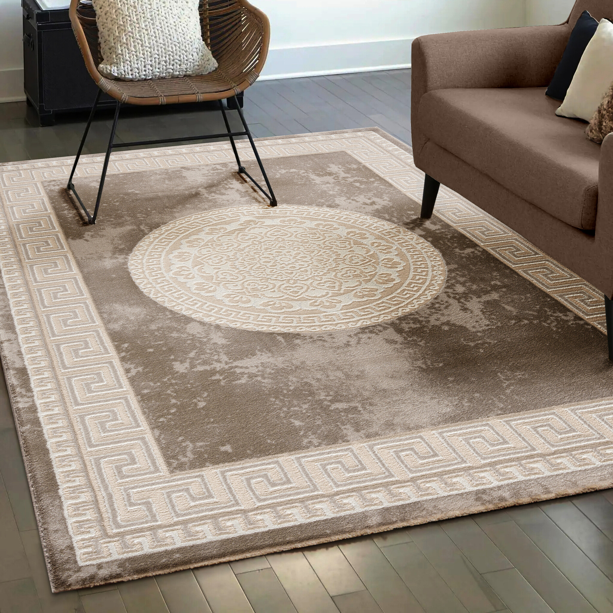 Harmony Oosters Vloerkleed Medaillon Beige