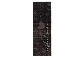 Kitchen Coffeelovers Keukenloper - Anti-slip - Machine Wasbaar - 100% Polyester - Modern Design - Zwart