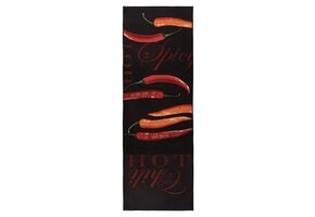 Kitchen Spicy Keukenloper - Anti-slip - Machine Wasbaar - 100% Polyester - Modern Design - Zwart