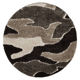 Luxus Shaggy Plus Hoogpolig Vloerkleed - Abstract Design - Rond - Bruin/Beige - Modern en Zacht Tapijt