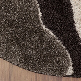 Luxus Shaggy Plus Hoogpolig Vloerkleed - Abstract Design - Rond - Bruin/Beige - Modern en Zacht Tapijt
