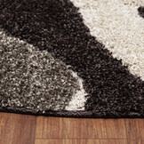 Luxus Shaggy Plus Hoogpolig Vloerkleed - Abstract Design - Rond - Bruin/Beige - Modern en Zacht Tapijt