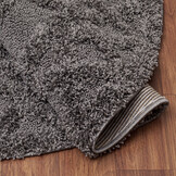 Luxus Shaggy Plus Hoogpolig Vloerkleed - Hoog Laag Design - Grijs - Rond - Zacht en Luxe Tapijt