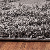 Luxus Shaggy Plus Hoogpolig Vloerkleed - Hoog Laag Design - Grijs - Rond - Zacht en Luxe Tapijt