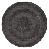 Luxus Shaggy Plus Hoogpolig Vloerkleed - Modern Geometrisch Design - Uni Effen Grijs - Rond - Zacht en Luxe Tapijt