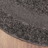 Luxus Shaggy Plus Hoogpolig Vloerkleed - Modern Geometrisch Design - Uni Effen Grijs - Rond - Zacht en Luxe Tapijt