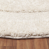 Luxus Shaggy Plus Hoogpolig Vloerkleed - Modern Geometrisch Design - Uni Effen Creme - Rond - Zacht en Luxe Tapijt