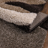 Luxus Shaggy Plus Hoogpolig Vloerkleed - Abstract Design - Rechthoekig - Bruin/Beige - Modern en Zacht Tapijt