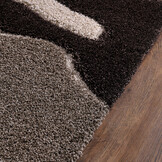 Luxus Shaggy Plus Hoogpolig Vloerkleed - Abstract Design - Rechthoekig - Bruin/Beige - Modern en Zacht Tapijt