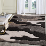 Luxus Shaggy Plus Hoogpolig Vloerkleed - Abstract Design - Rechthoekig - Bruin/Beige - Modern en Zacht Tapijt