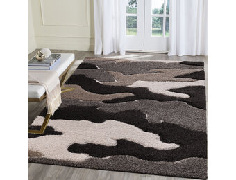 Luxus Shaggy Plus Hoogpolig Vloerkleed - Abstract Design - Rechthoekig - Bruin/Beige - Modern en Zacht Tapijt