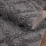 Luxus Shaggy Plus Hoogpolig Vloerkleed - Hoog Laag Design - Grijs - Rechthoekig - Zacht en Luxe Tapijt