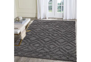 Luxus Shaggy Plus Hoogpolig Vloerkleed - Hoog Laag Design - Grijs - Rechthoekig - Zacht en Luxe Tapijt