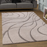 Luxus Shaggy Plus Hoogpolig Vloerkleed - Skandi Design - Uni Effen Creme - Rechthoekig - Zacht en Luxe Tapijt