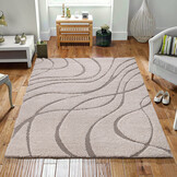 Luxus Shaggy Plus Hoogpolig Vloerkleed - Skandi Design - Uni Effen Creme - Rechthoekig - Zacht en Luxe Tapijt