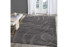 Luxus Shaggy Plus Hoogpolig Vloerkleed - Skandi Design - Uni Effen Grijs - Rechthoekig - Zacht en Luxe Tapijt