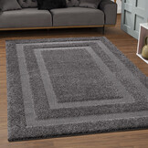 Luxus Shaggy Plus Hoogpolig Vloerkleed - Modern Geometrisch Design - Uni Effen Grijs - Rechthoekig - Zacht en Luxe Tapijt