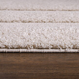 Luxus Shaggy Plus Hoogpolig Vloerkleed - Modern Geometrisch Design - Uni Effen Creme - Rechthoekig - Zacht en Luxe Tapijt