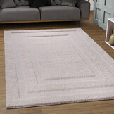 Luxus Shaggy Plus Hoogpolig Vloerkleed - Modern Geometrisch Design - Uni Effen Creme - Rechthoekig - Zacht en Luxe Tapijt