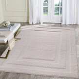 Luxus Shaggy Plus Hoogpolig Vloerkleed - Modern Geometrisch Design - Uni Effen Creme - Rechthoekig - Zacht en Luxe Tapijt