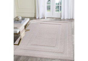 Luxus Shaggy Plus Hoogpolig Vloerkleed - Modern Geometrisch Design - Uni Effen Creme - Rechthoekig - Zacht en Luxe Tapijt