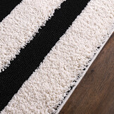 Luxus Shaggy Plus Hoogpolig Vloerkleed - Modern Geometrisch Design - Creme/Zwart - Rechthoekig - Zacht en Luxe Tapijt