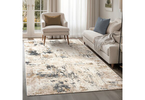 Fashion Marmer - Vloerkleed - Laagpolig - Modern Design - Marmerlook - Beige Grijs