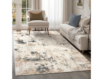 Fashion Marmer - Vloerkleed - Laagpolig - Modern Design - Marmerlook - Beige Grijs