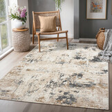 Fashion Marmer - Vloerkleed - Laagpolig - Modern Design - Marmerlook - Beige Grijs