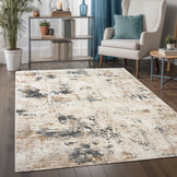 Fashion Marmer - Vloerkleed - Laagpolig - Modern Design - Marmerlook - Beige Grijs