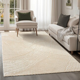 Japandi Abstract - Vloerkleed - Laagpolig - Modern Design - Creme Beige