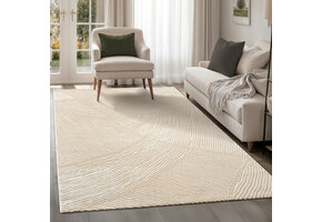 Japandi Abstract - Vloerkleed - Laagpolig - Modern Design - Creme Beige