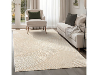 Japandi Abstract - Vloerkleed - Laagpolig - Modern Design - Creme Beige