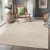 Japandi Abstract - Vloerkleed - Laagpolig - Modern Design - Creme Beige