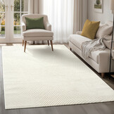 Japandi Abstract - Vloerkleed - Laagpolig - Modern Design - Effen Uni - Creme