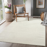 Japandi Abstract - Vloerkleed - Laagpolig - Modern Design - Effen Uni - Creme