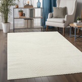 Japandi Abstract - Vloerkleed - Laagpolig - Modern Design - Effen Uni - Creme