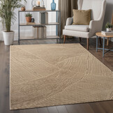 Japandi Abstract - Vloerkleed - Laagpolig - Modern Design - Effen Uni - Beige