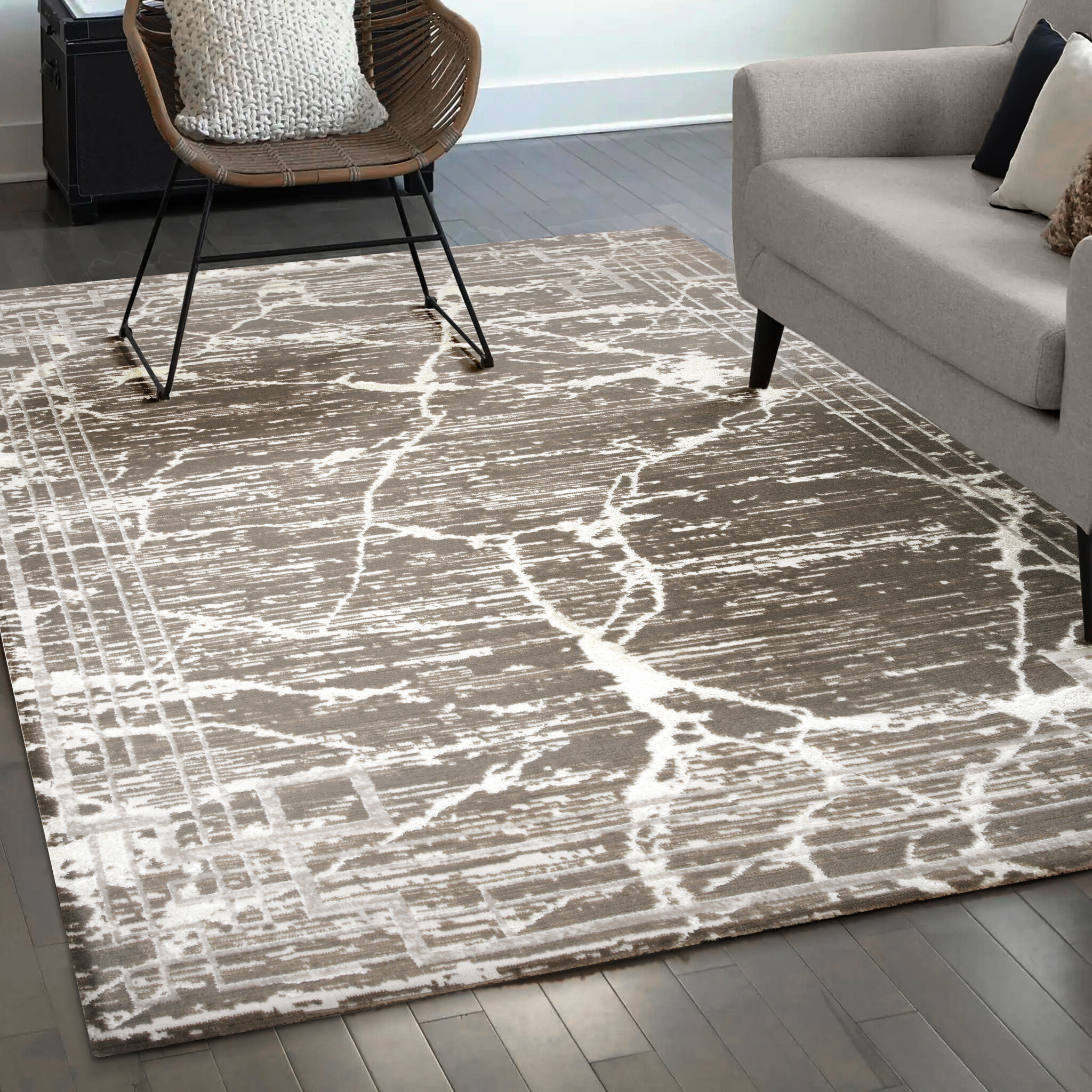 Fashion Relax Marmer - Laagpolig Vloerkleed -  Modern - Luxe - Creme Beige