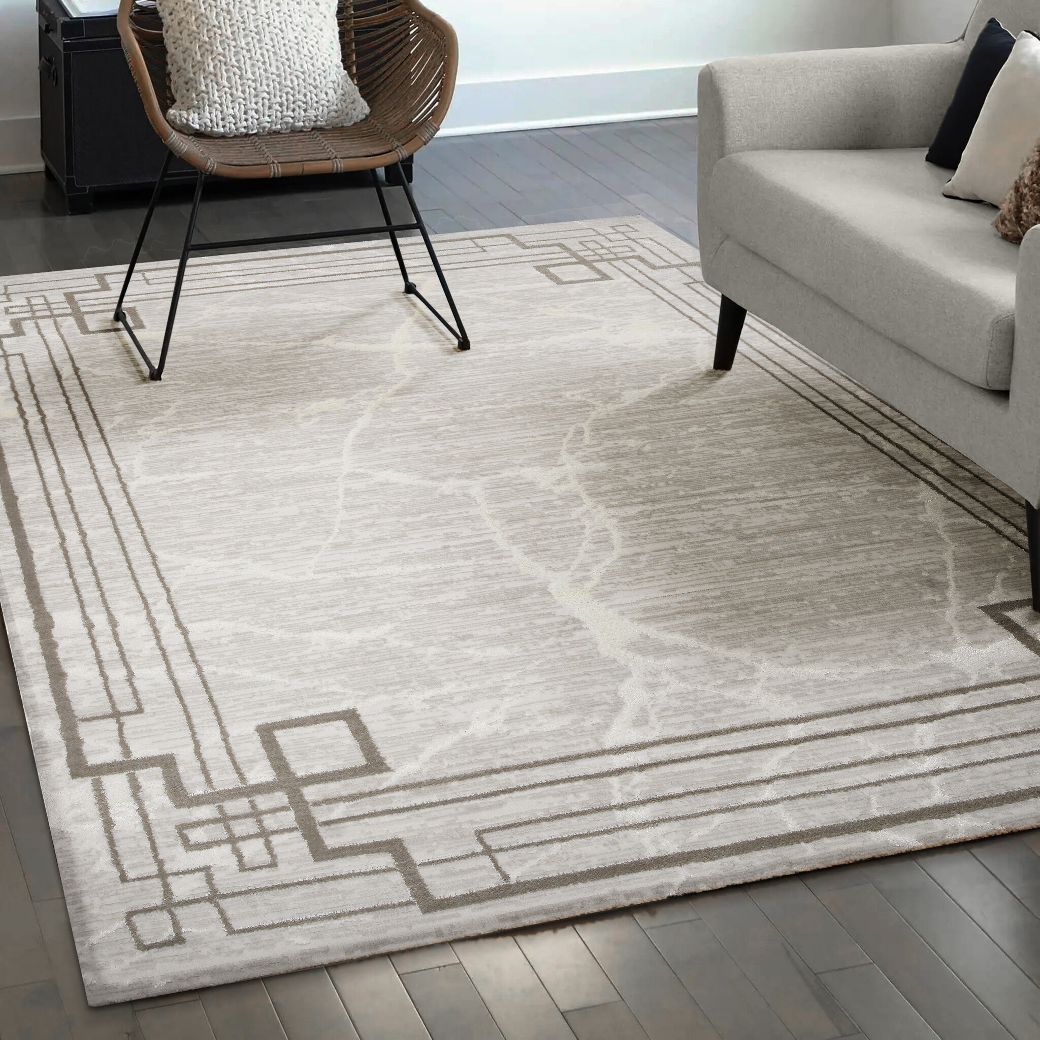 Fashion Relax Marmer - Laagpolig Vloerkleed -  Modern - Luxe - Beige